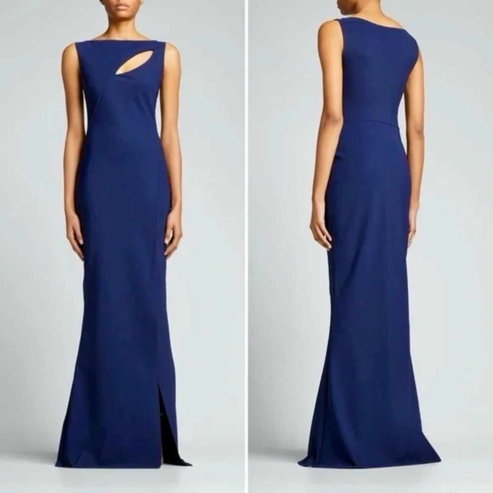 Elegant Chiara Boni Karida bateau neckline blue gown 44/6-8